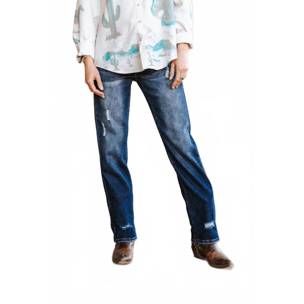 NEW LUCKY & BLESSED your boyfriends jeans in dark wash